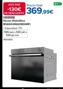 Costco HISENSE Horno Hidrolítico BSA66346ADBGWIFI oferta