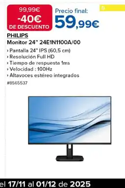 Costco PHILIPS Monitor 24" 24E1N1100A/00 oferta