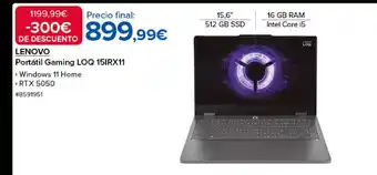 Costco LENOVO Portátil Gaming LOQ 15IRX11 oferta