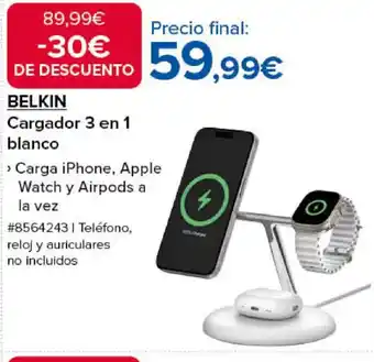 Costco BELKIN Cargador 3 en 1 blanco oferta