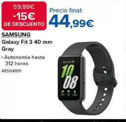 Costco SAMSUNG Galaxy Fit 3 40 mm Gray oferta