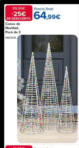 Costco Conos de Navidad, Pack de 3 oferta