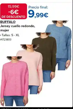 Costco BUFFALO Jersey cuello redondo, mujer oferta