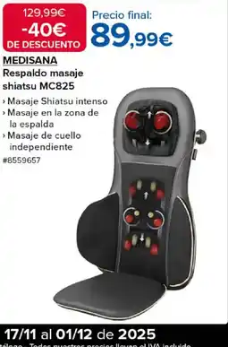 Costco MEDISANA Respaldo masaje shiatsu MC825 oferta