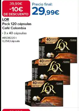 Costco LOR Pack 120 cápsulas Café Colombia oferta
