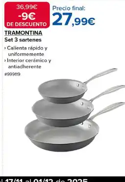 Costco TRAMONTINA Set 3 sartenes oferta