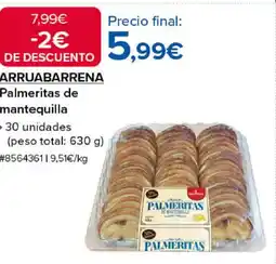 Costco ARRUABARRENA Palmeritas de mantequilla oferta