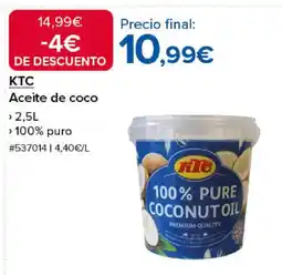 Costco KTC Aceite de coco oferta