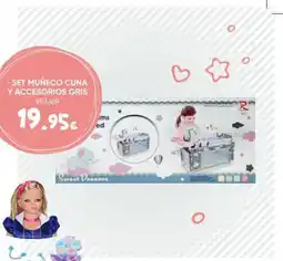 Family Cash Set muñeco cuna y accesorios gris oferta