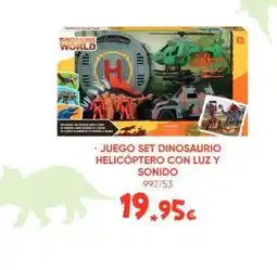 Family Cash Juego set dinosaurio helicóptero con luz y sonido oferta