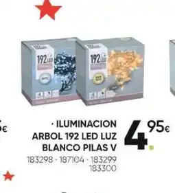 Family Cash Iluminacion arbol 192 led luz blanco pilas v oferta