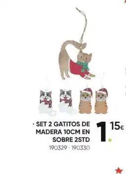 Family Cash Set 2 gatitos de madera en sobre 2std oferta