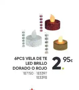 Family Cash Vela de te led brillo dorado o rojo oferta