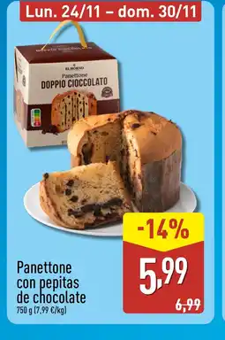 ALDI Panettone con pepitas de chocolate oferta