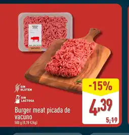 ALDI Burger meat picada de vacuno oferta
