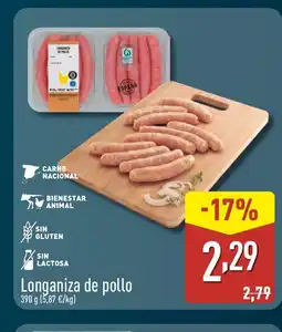 ALDI Longaniza de pollo oferta