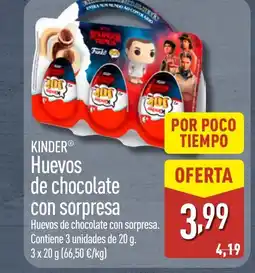 ALDI KINDER Huevos de chocolate con sorpresa oferta