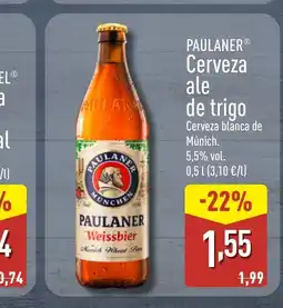 ALDI PAULANER Cerveza ale de trigo oferta