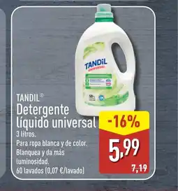 ALDI TANDIL Detergente líquido universal oferta