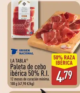 ALDI LA TABLA Paleta de cebo ibérica 50% R.I. oferta