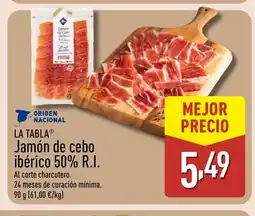 ALDI LA TABLA Jamón de cebo ibérico 50% R.I. oferta