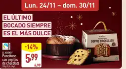 ALDI EL HORNO Panettone con pepitas de chocolate oferta