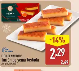ALDI FLOR DE NAVIDAD Turrón de yema tostada oferta