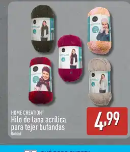 ALDI HOME CREATION Hilo de lana acrílica para tejer bufandas oferta