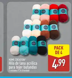 ALDI HOME CREATION Hilo de lana acrílica para tejer bufandas oferta