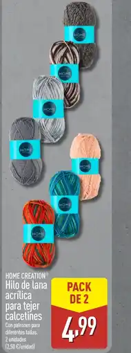 ALDI HOME CREATION Hilo de lana acrílica para tejer calcetines oferta