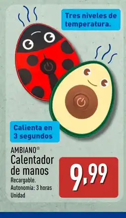 ALDI AMBIANO Calentador de manos oferta