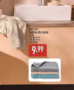 ALDI NOVITESSE Toallas de mano oferta