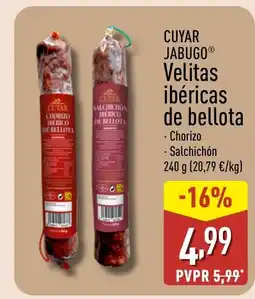 ALDI CUYAR JABUGO Velitas ibéricas de bellota oferta