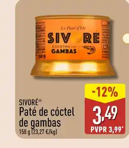 ALDI SIVORÉ Paté de cóctel de gambas oferta