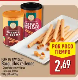 ALDI FLOR DE NAVIDAD Barquillos rellenos oferta