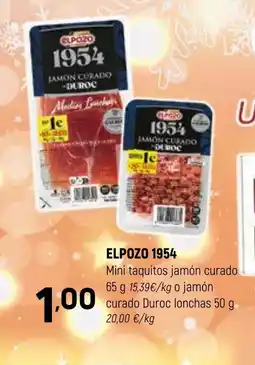 Coviran ELPOZO 1954 Mini taquitos jamón curado o jamón curado Duroc lonchas oferta