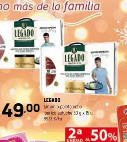 Coviran LEGADO Jamón o paleta cebo ibérico estuche oferta