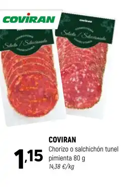 Coviran COVIRAN Chorizo o salchichón tunel pimienta oferta