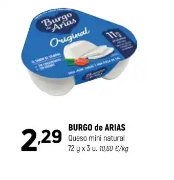 Coviran BURGO de ARIAS Queso mini natural oferta