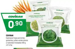 Coviran COVİRAN Espinacas hojas porciones, guisantes, judías verdes planas o redondas troceadas oferta