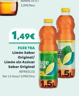 Coviran FUZE TEA Limón Sabor Original/ Limón sin Azúcar Sabor Original oferta
