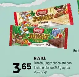 Coviran NESTLÉ Turrón Jungly chocolate con leche o blanco oferta