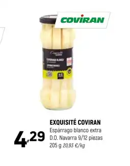 Coviran EXQUISITÉ COVIRAN Espárrago blanco extra D.O. Navarra 9/12 piezas oferta