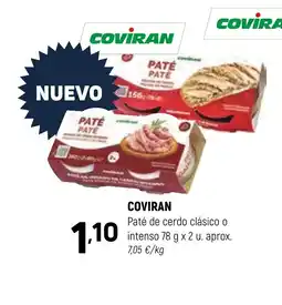 Coviran Paté de cerdo clásico o intenso oferta