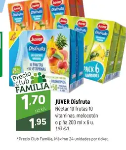 Coviran JUVER Disfruta Néctar 10 frutas 10 vitaminas, melocotón o piña oferta