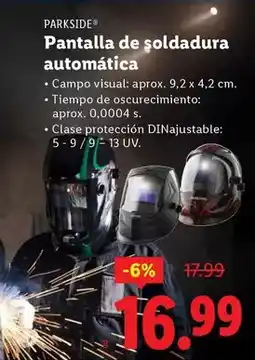 Ocine Parkside - pantalla de soldadura automatica oferta