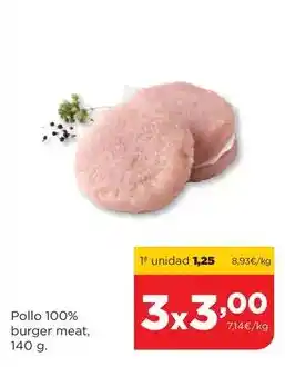 Pollo 100% burger meat