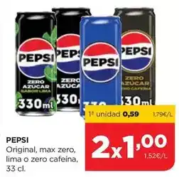 Alimerka Pepsi - original, max zero, lima o zero cafeina oferta