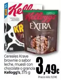 Unide Market Kellogg's - cereales krave brownie o sabor leche, muesli con chocolate o granola oferta