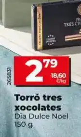 Dia Dia dulce noel - turrón de tres chocolates 150 g oferta